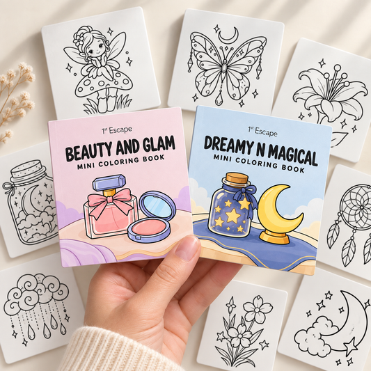 Beauty n Glam + Dreamy N Magical | Mini Coloring Book Duo