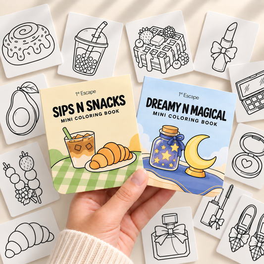 Sips n Snacks + Dreamy N Magical | Mini Coloring Book Duo